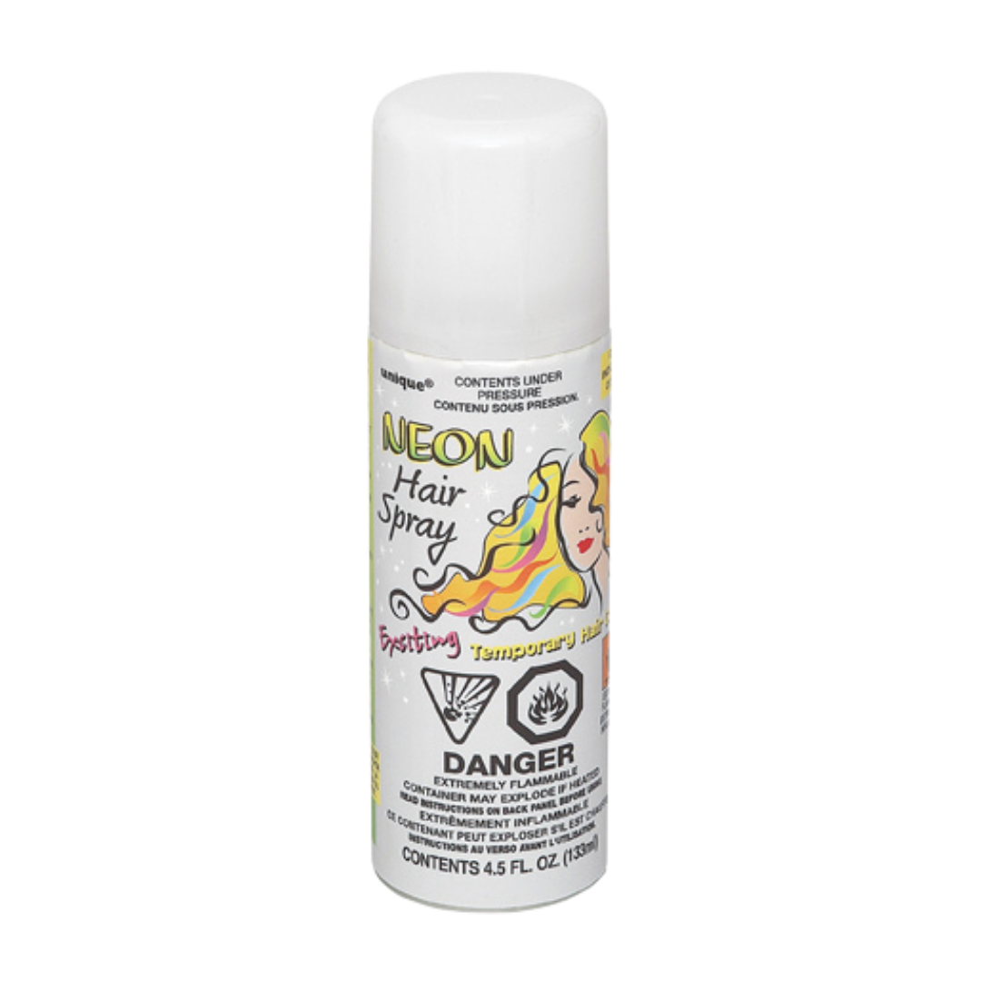 White Neon Wacky String Hair Spray