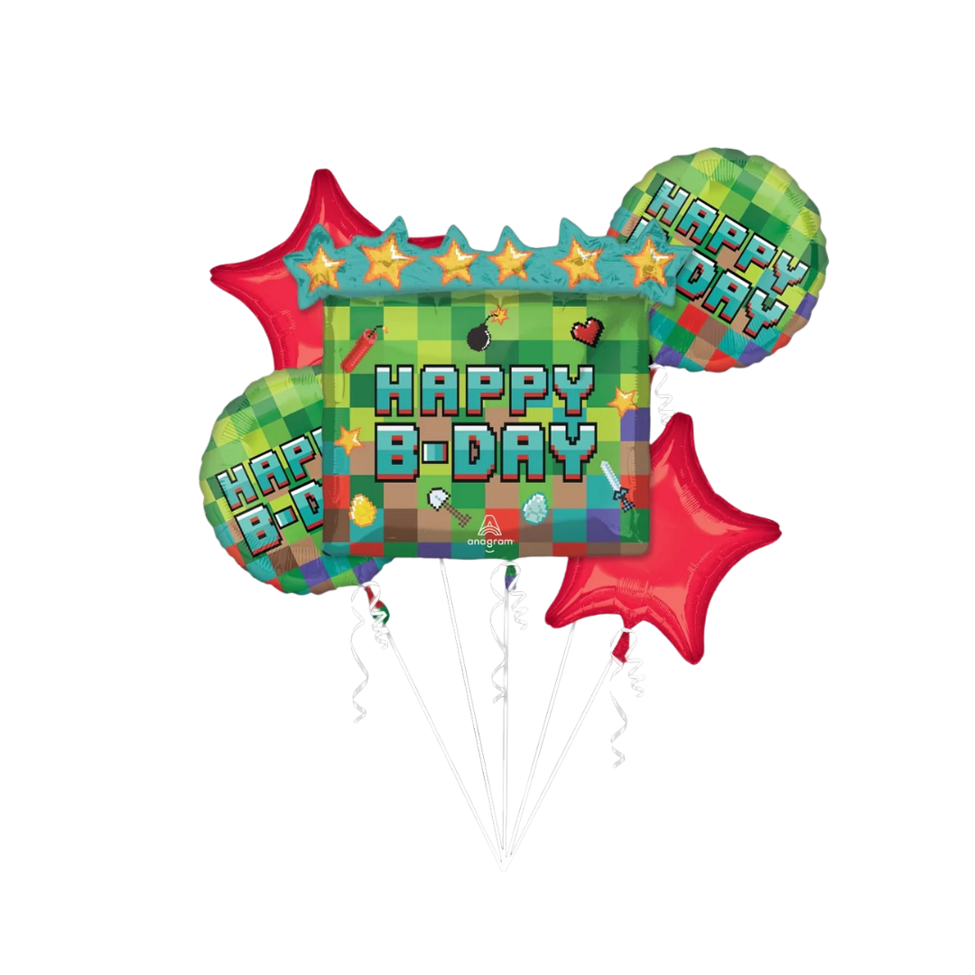 TNT Pixel Party Balloon Foil Bundle