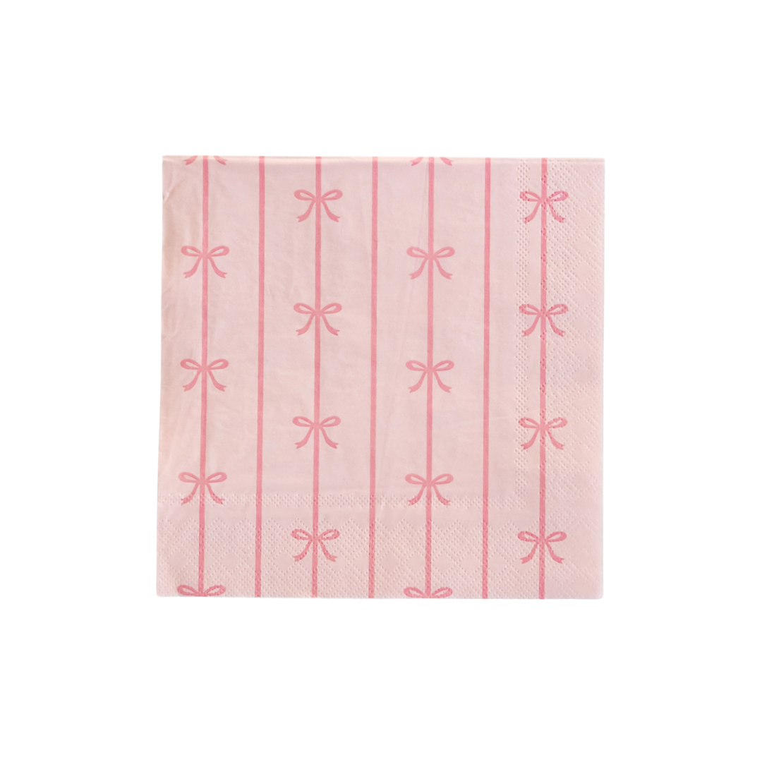 Petal Pink Signature Bow Napkins - 2 Sizes