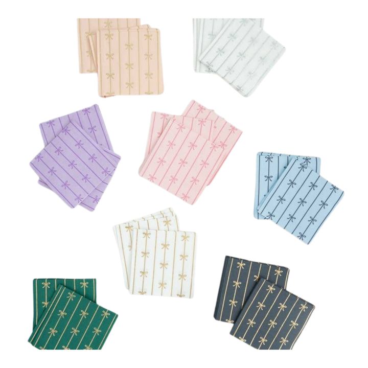 Lilac Signature Bow Cocktail Napkins