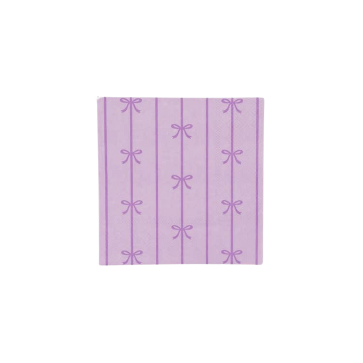 Lilac Signature Bow Cocktail Napkins