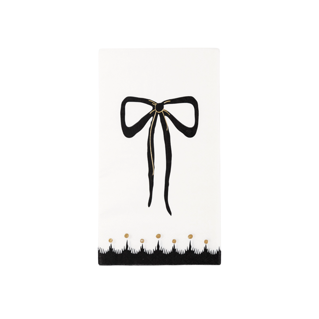 White & Black Elegant Halloween Guest Napkins