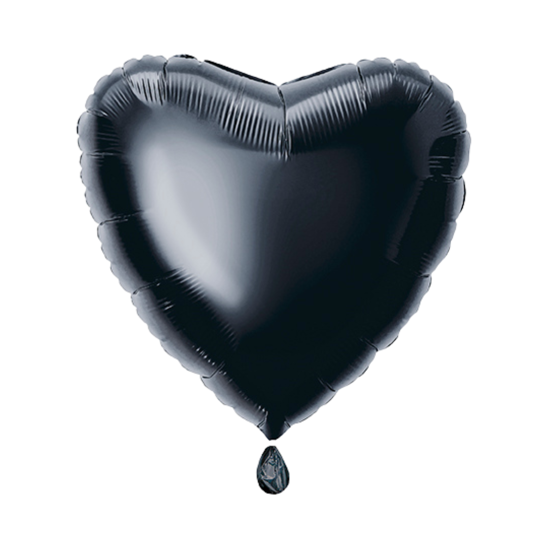 Black heart Foil Balloon, 18in