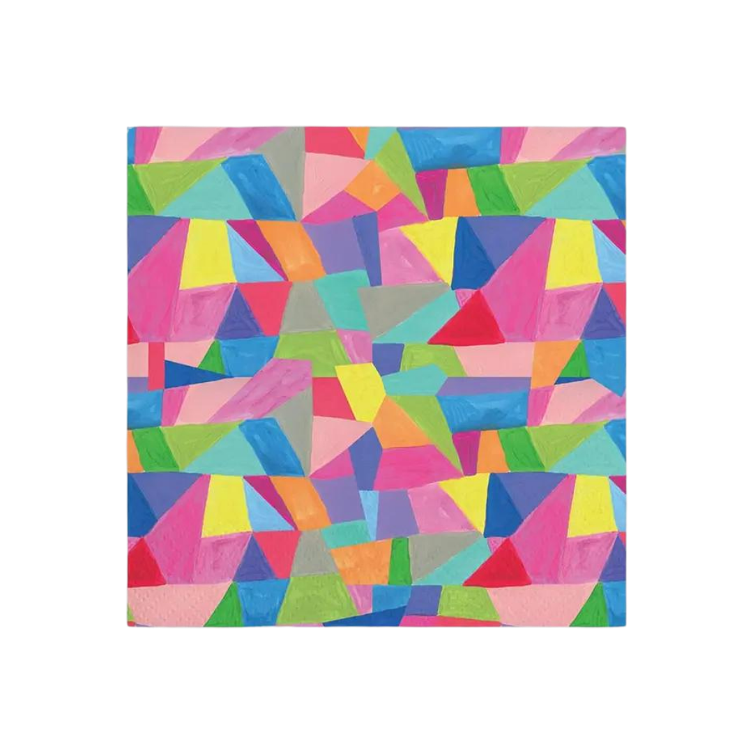 Multicolored Geo Shapes Cocktail Napkins