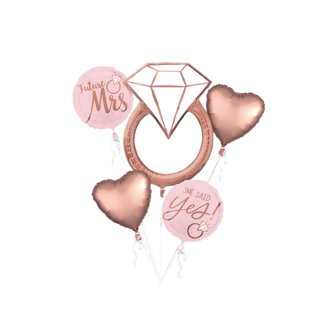 Blush Wedding Foil Balloon Bundle