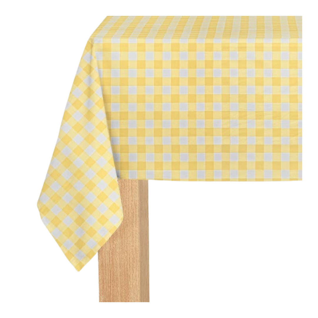 Yellow Gingham Paper Tablecloth