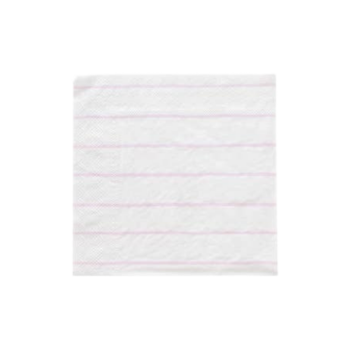 White and Lilac Striped Cocktail Napkins