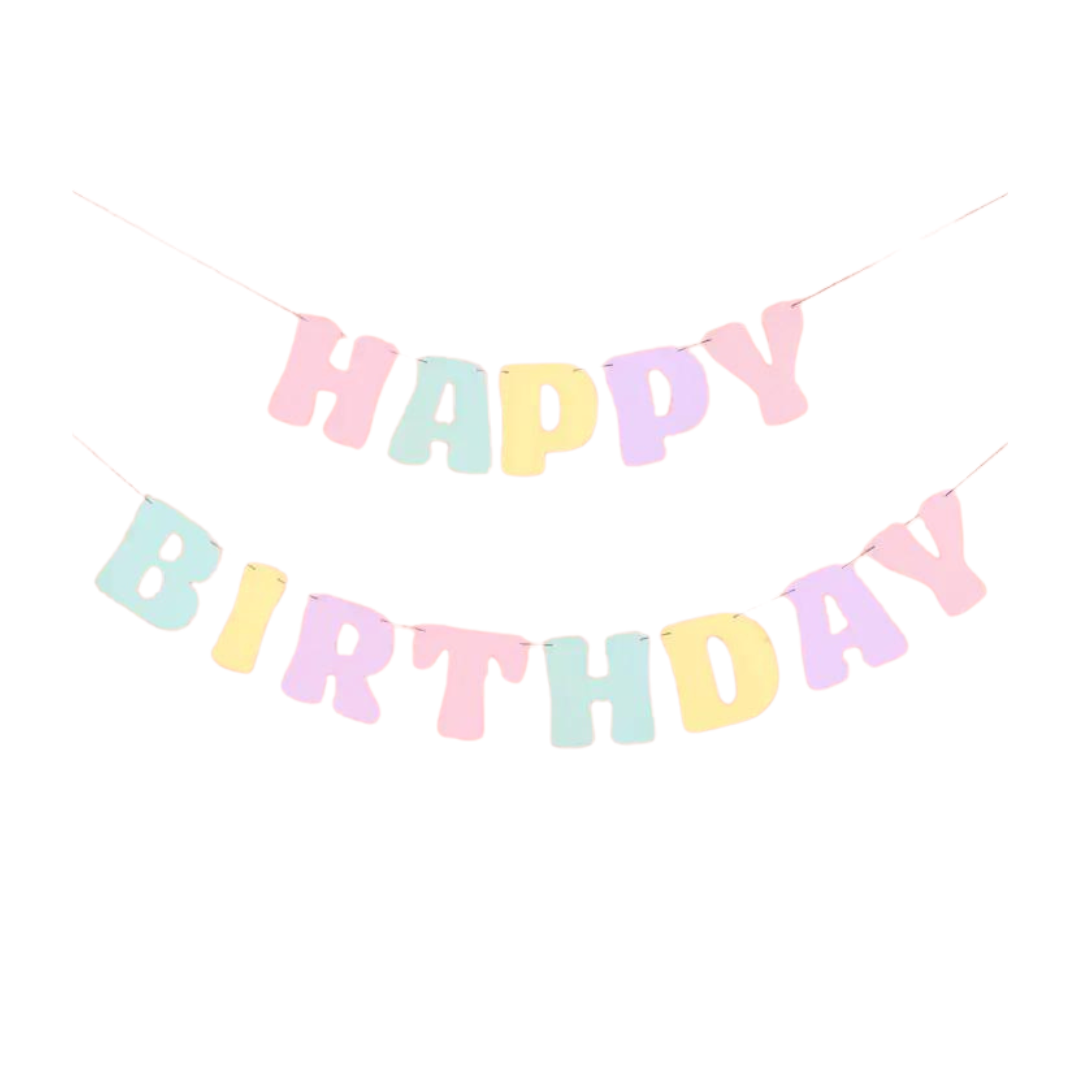 Pastel "Happy Birthday" Banner