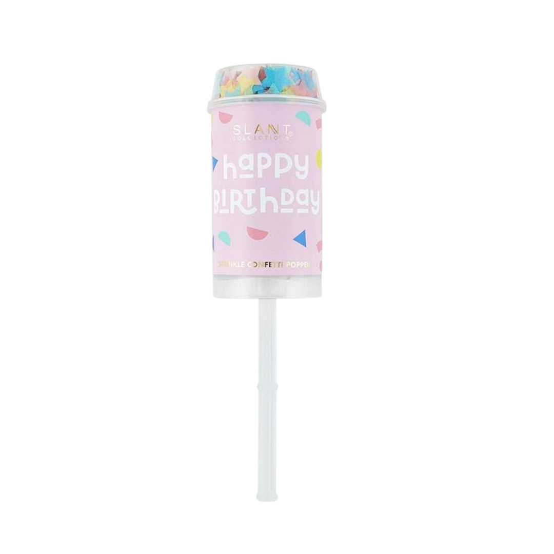 Pink Happy Birthday Kids Geo Party Popper