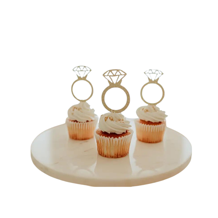 Gold Rings Cupcake Toppers