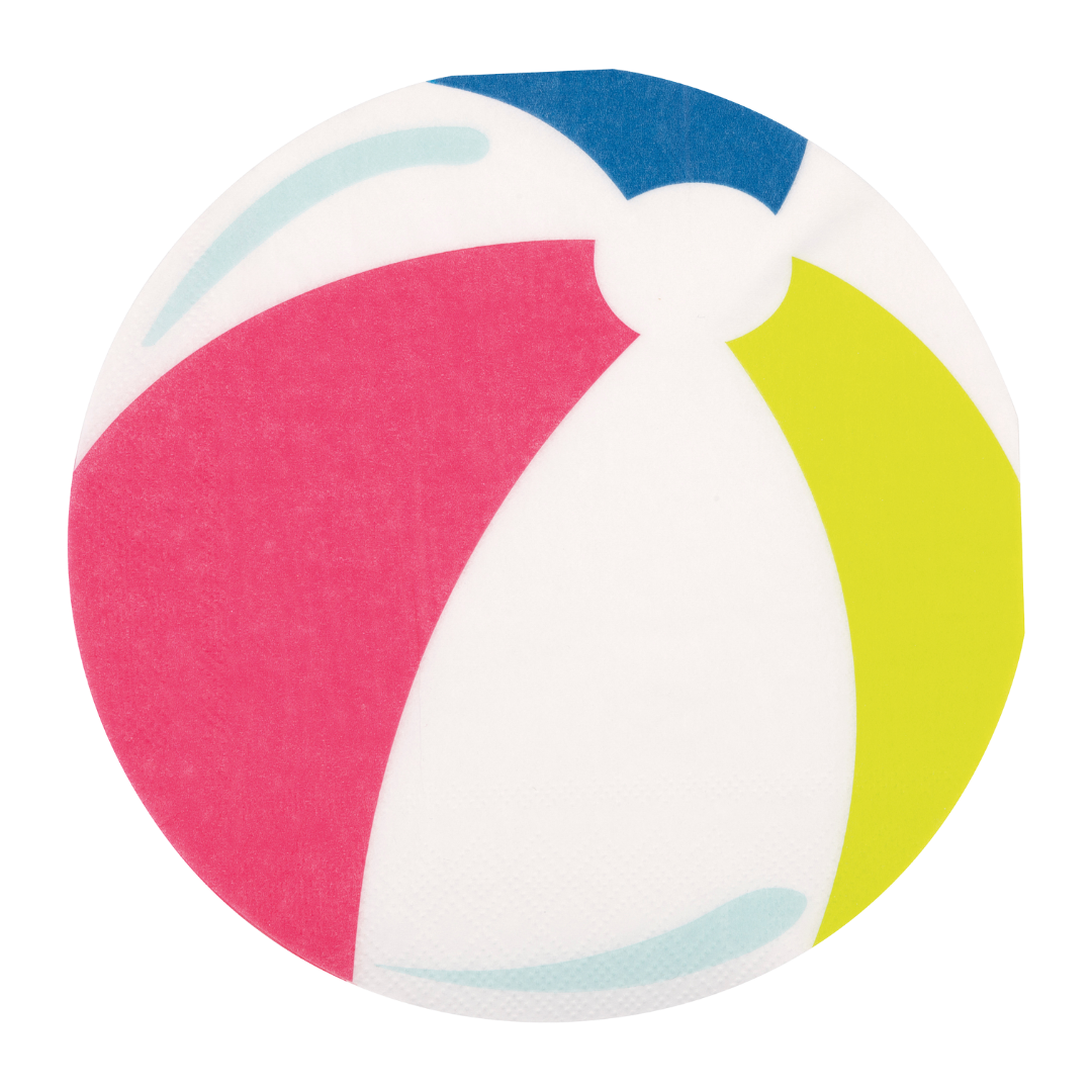 White with colored accents Beach Ball Luncheon Napkins