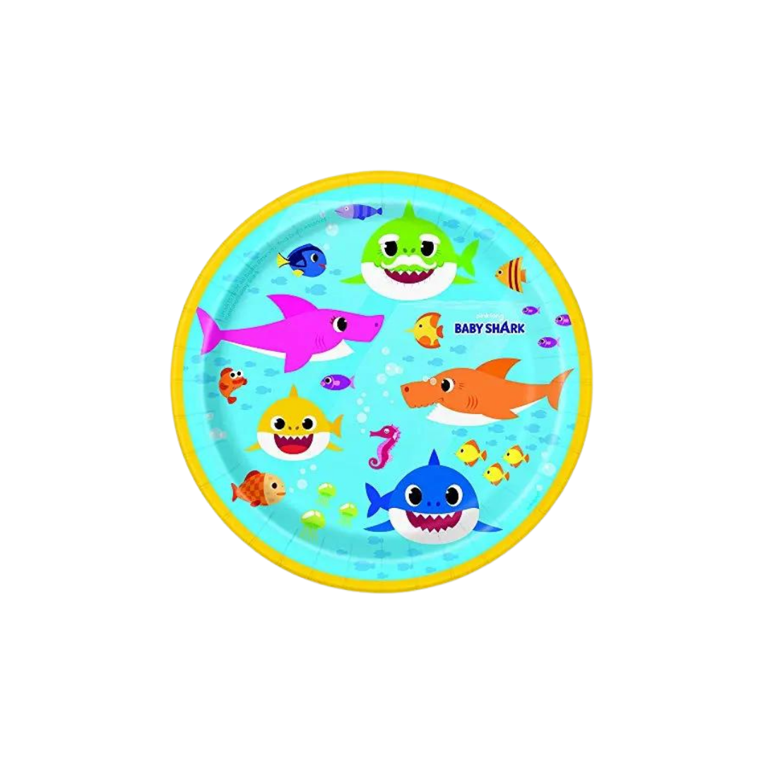 Blue Baby Shark Small Appetizer Dessert Plates