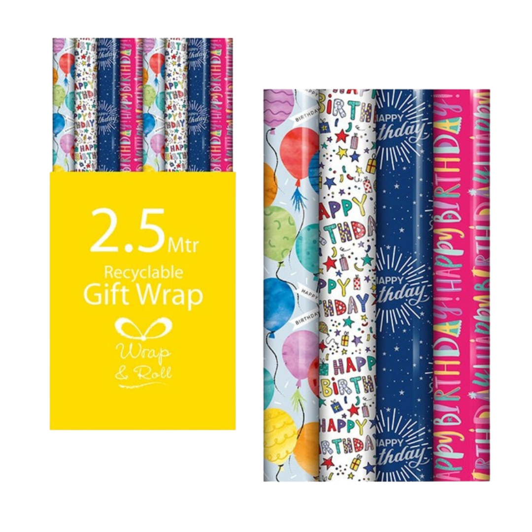 Assorted Happy Birthday Gift Wrap