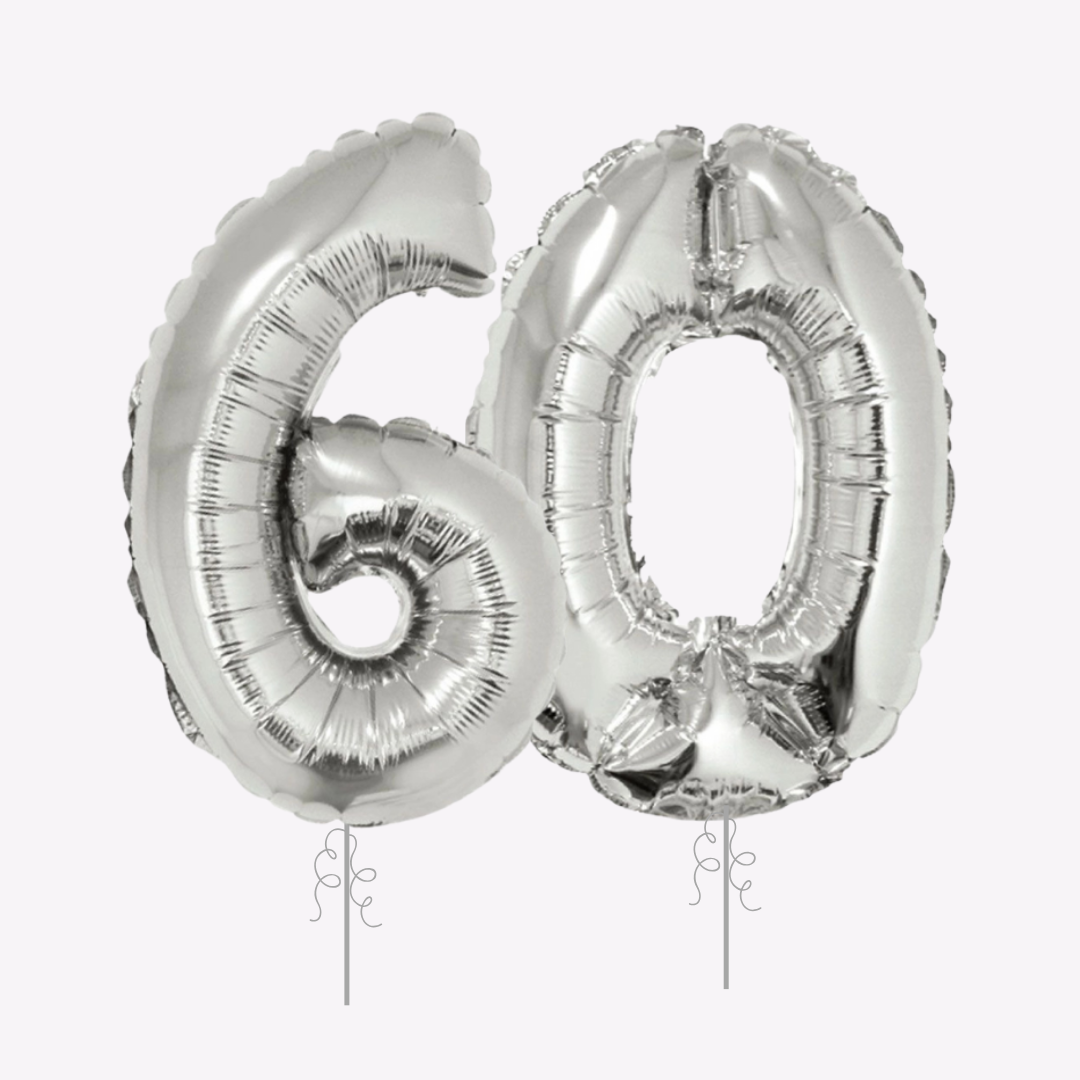 60th Birthday Helium Balloons