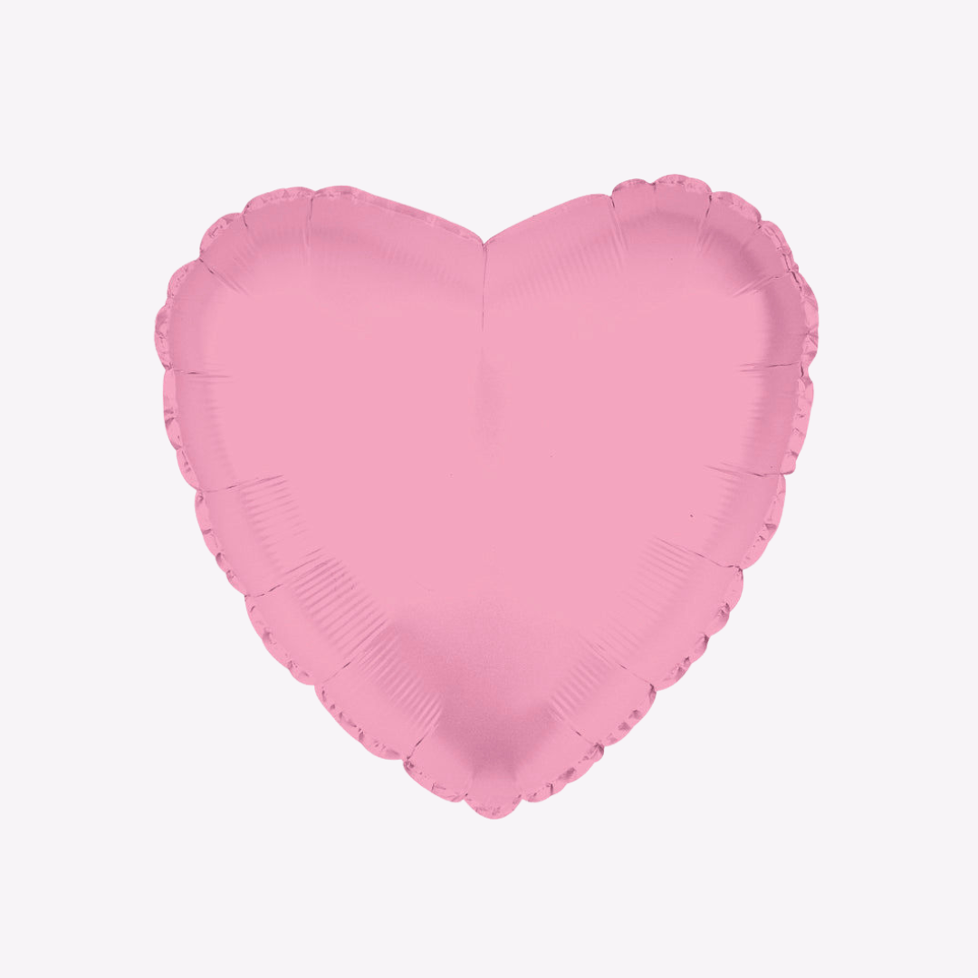 Pink heart balloon with scalloped edges perfect for romantic celebrations from Parte Haus party supply store in Bethesda MD