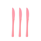 Pink plastic knives three pack for birthday theme from Parte Haus party supply store in Bethesda Maryland