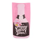 Pink and black champagne bottle shaped Happy New Year napkins from Parte Haus party supply store in Bethesda MD