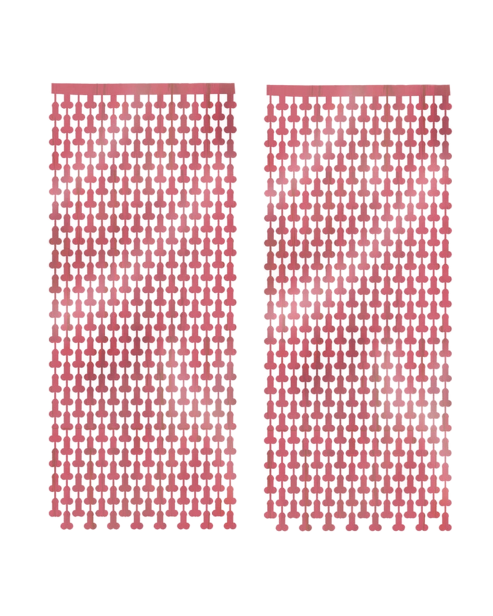 Rose Gold Penis Bachelorette Foil Curtain Backdrop