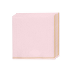 Pink napkin with gold trim square design birthday or bridal shower from Parte Haus party supply store in Bethesda MD