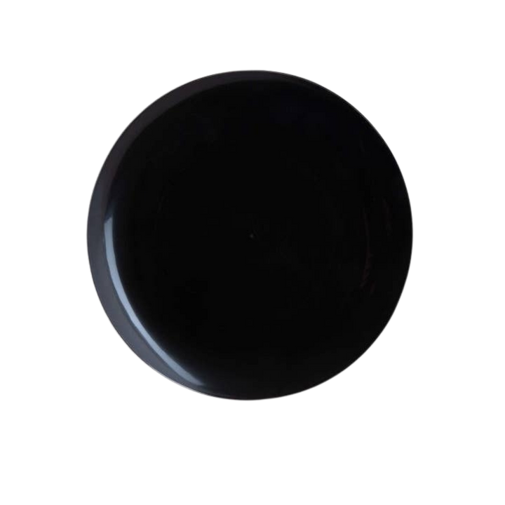 Black Silver Rimmed Plastic Plates