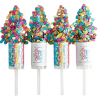 Colorful happy birthday confetti poppers for birthday from Parte Haus party supply store in Bethesda MD