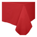 Red table cover with smooth fabric corner for birthday or holiday from Parte Haus party supply store in Bethesda MD