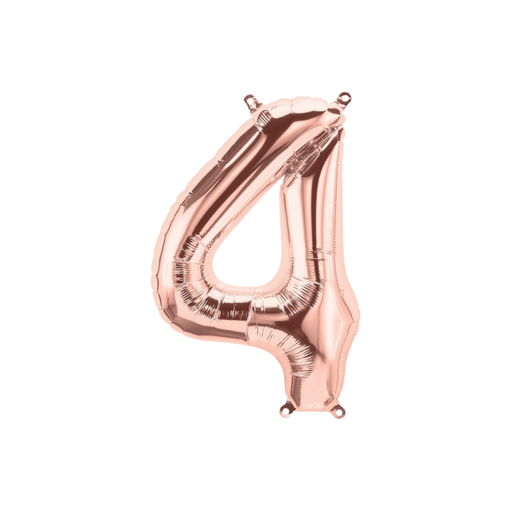 Rose Gold Number 0 - 9 Foil Balloon, 34in