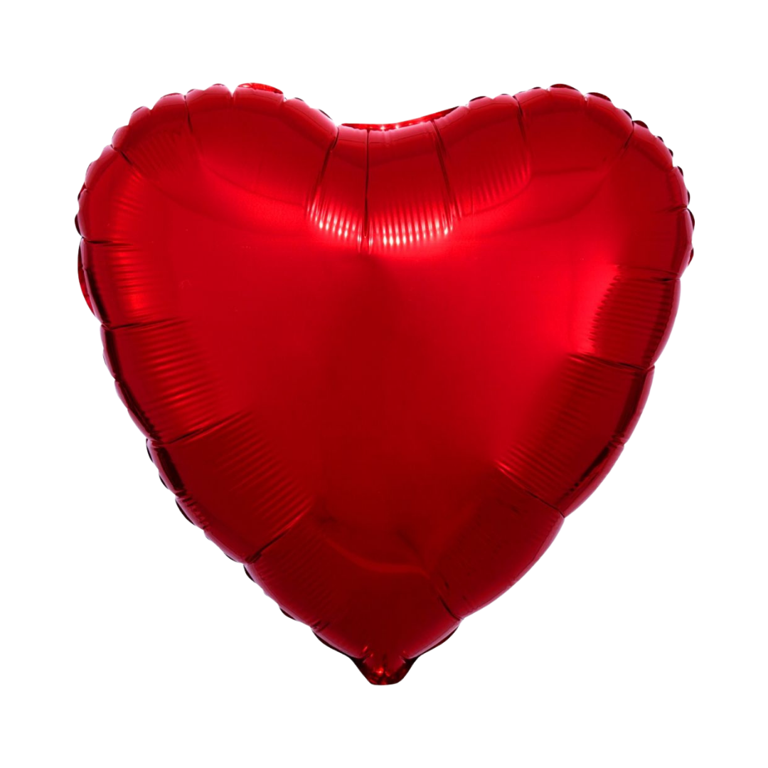 Red Metallic Valentine Heart Foil Balloon, 18in