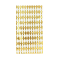 Gold and white harlequin napkin with diamond pattern for celebration from Parte Haus party supply store in Bethesda MD