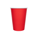 Red paper cup plain design for birthday celebration from Parte Haus party supply store in Bethesda MD.