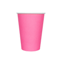 Pink paper cup with plain design birthday celebration from Parte Haus party supply store in Bethesda MD.