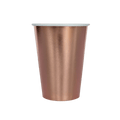 rose gold paper cup metallic finish for celebrations from Parte Haus party supply store in Bethesda Maryland