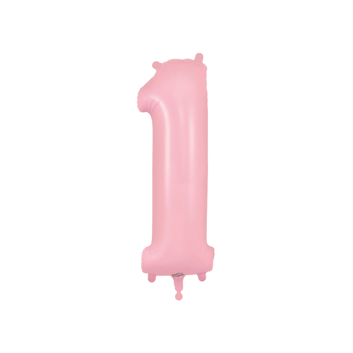 Satin Pink Number 0 - 9 Foil Balloon, 34in