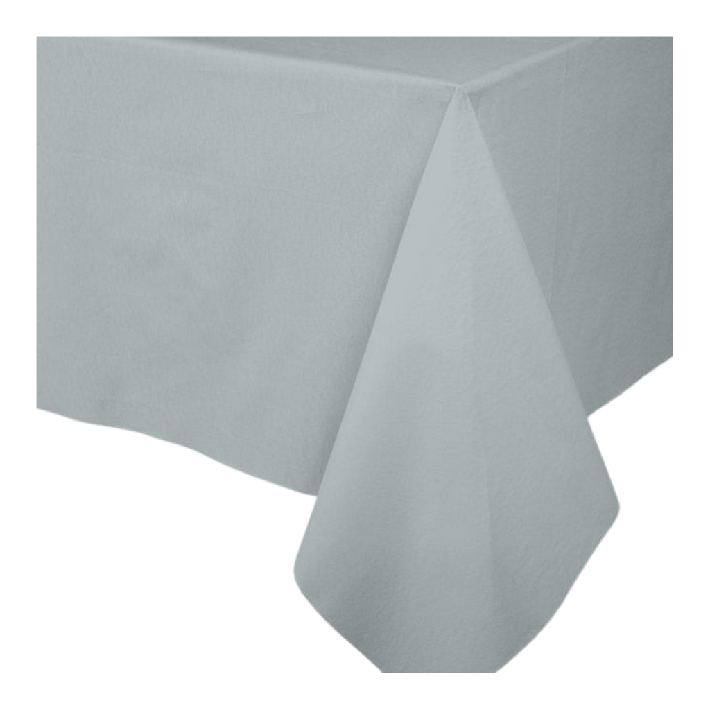 Light blue table cover rectangular shape for birthday celebration from Parte Haus party supply store in Bethesda MD