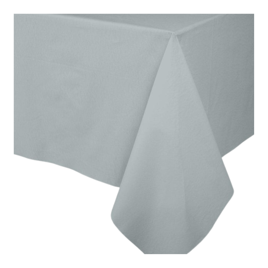 Light blue table cover rectangular shape for birthday celebration from Parte Haus party supply store in Bethesda MD