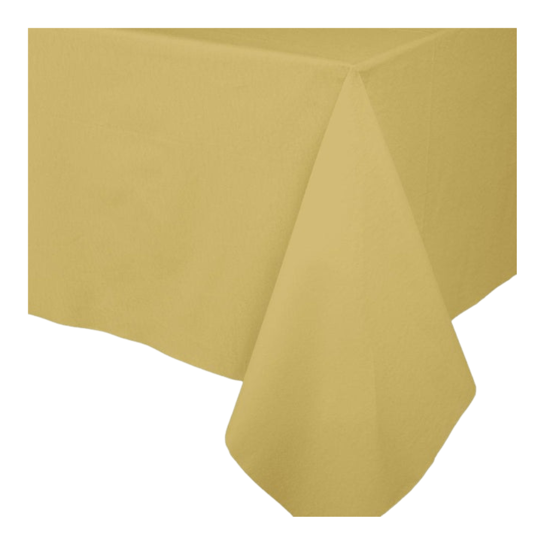 Yellow rectangular tablecloth solid design celebration decor from Parte Haus party supply store in Bethesda MD