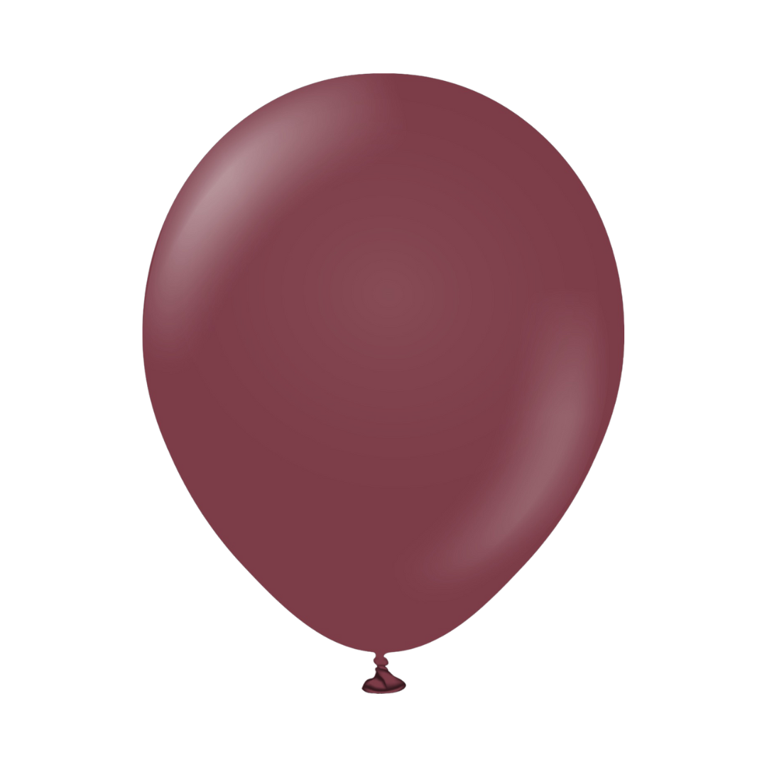 burgundy balloon with glossy finish classic round shape celebration decor from Parte Haus party supply store in Bethesda MD