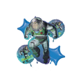 Blue Buzz Lightyear balloon bouquet with cartoon astronaut design birthday theme from Parte Haus party supply store in Bethesda MD