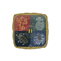 Multicolor Harry Potter square foil balloon Hogwarts crest birthday theme from Parte Haus party supply store in Bethesda MD.