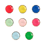 Multicolor gemstone shaped happy birthday plates for birthday theme from Parte Haus party supply store in Bethesda Maryland