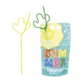 Yellow and green cactus straw set with summer sippin drink pouch for summer from Parte Haus party supply store in Bethesda MD