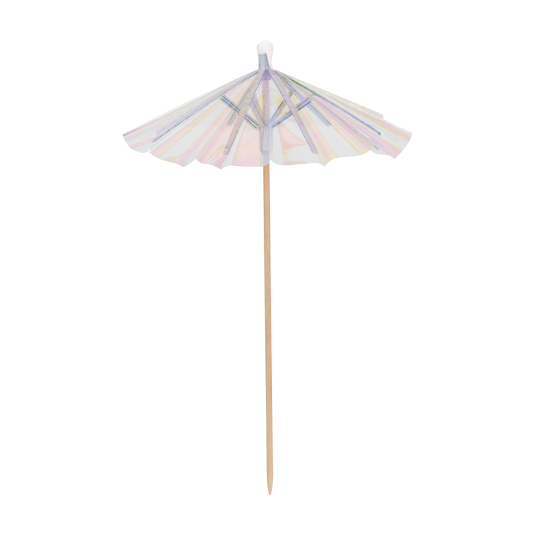 Iridescent Paper & Birch Drink Umbrellas – 12 Count