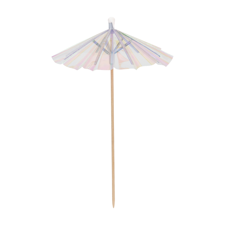 Iridescent Paper & Birch Drink Umbrellas – 12 Count