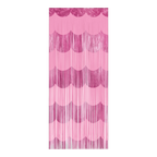 Pink fringe curtain with scalloped foil streamers birthday celebration from Parte Haus party supply store in Bethesda Maryland