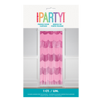 Pink fringe door curtain for birthday celebration decor from Parte Haus party supply store in Bethesda MD