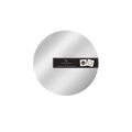 Silver round lightweight mirror charger plate elegant tableware for events from Parte Haus party supply store in Bethesda Maryland