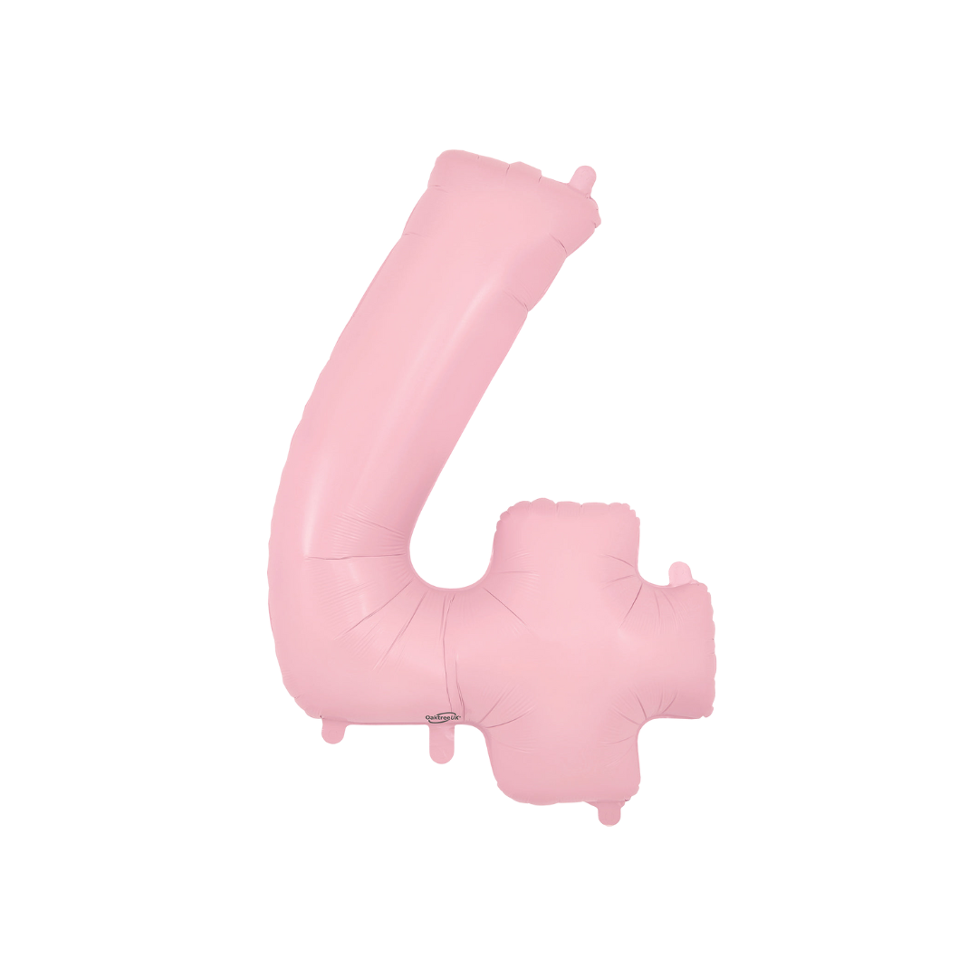 Satin Pink Number 0 - 9 Foil Balloon, 34in