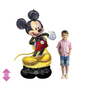Black and yellow Mickey Mouse balloon with a smiling child birthday theme from Parte Haus party supply store in Bethesda Maryland