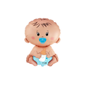 Baby blue mini balloon shaped like a baby boy for baby shower from Parte Haus party supply store in Bethesda MD
