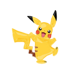 Yellow Pikachu balloon in the shape of a cartoon character birthday theme from Parte Haus party supply store in Bethesda Maryland